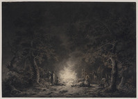 X 031
<br/>
Cavalerie-bivak in het bos
<br/>
<em>Langendijk, Dirk (1748-1805)</em>